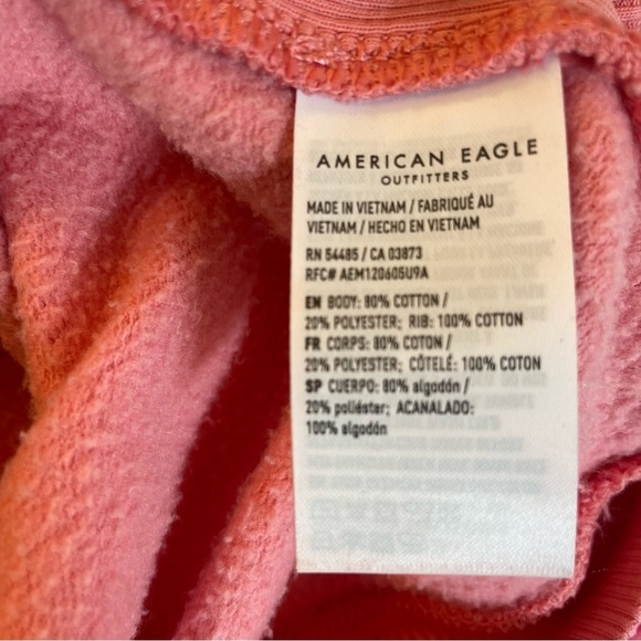 American Eagle Pink Mock-neck Pullover Sweatshirt Collegiate Barbie Casual - Picture 6 of 8